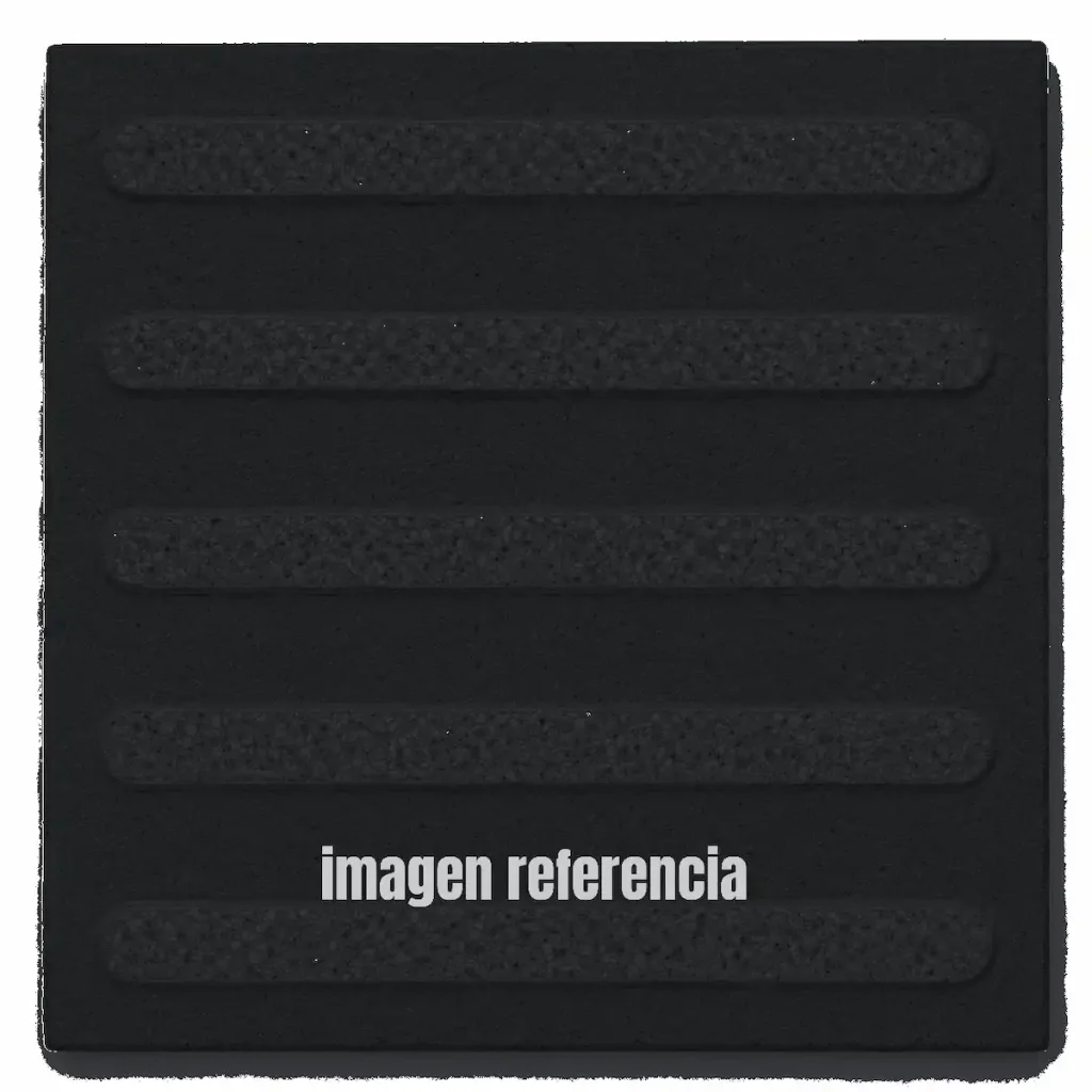 Baldosa podotactil 1 negra pulida